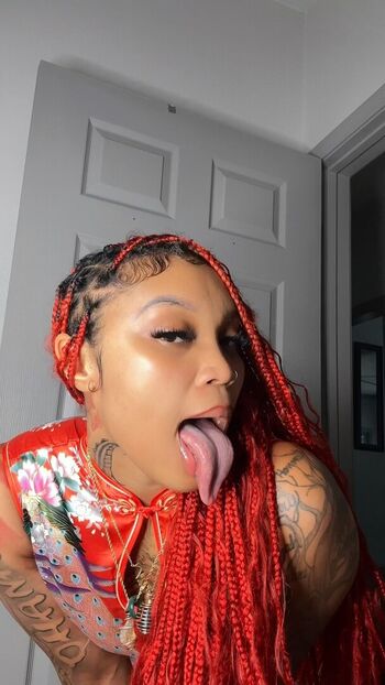 Long tongue fetish image