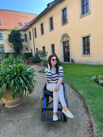 Pretty wheelchair girl image